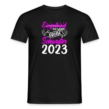 Ich Werde Große Schwester 2023 Schwangerschaft - Männer T-Shirt - Schwarz - Vorne - AI Model Male 178 light (178cm)