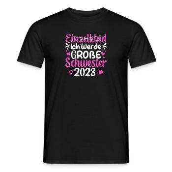 Ich Werde Große Schwester 2023 Schwangerschaft - Männer T-Shirt - Schwarz - Vorne - AI Model Male 178 light (178cm)