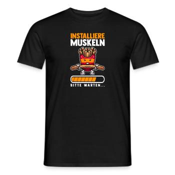 Muskeln Sport Fitness Gewichtheben Pommes - Männer T-Shirt - Schwarz - Vorne - AI Model Male 178 light (178cm)