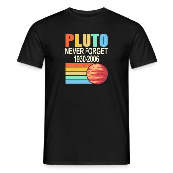 PLUTO N’oublie jamais 1930 -2006 Cool Retro Planet - T-shirt homme - noir - Devant - AI Model Male 178 light (178cm)