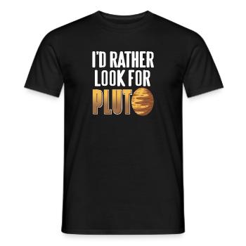 Je préférerais chercher Pluton, un astronome rétro et drôle - T-shirt homme - noir - Devant - AI Model Male 178 light (178cm)