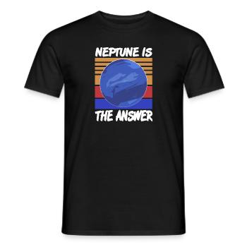 Neptune est la réponse au système solaire rétro et amusant - T-shirt homme - noir - Devant - AI Model Male 178 light (178cm)