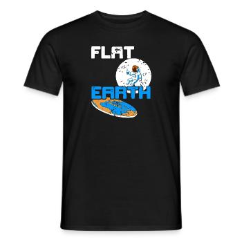 Société rétro vintage des partisans de la Terre plate - T-shirt homme - noir - Devant - AI Model Male 178 light (178cm)