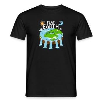FLAT Earth Retro Flat Earther Designs - Men's T-Shirt - black - Front - AI Model Male 178 light (178cm)