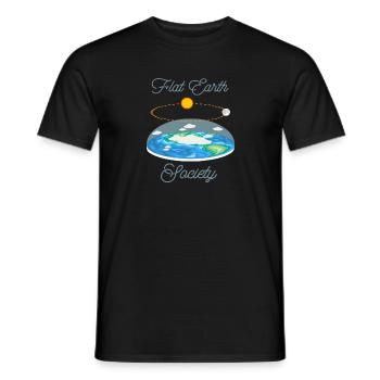T-shirt rétro cool Flat Earth Society - T-shirt homme - noir - Devant - AI Model Male 178 light (178cm)