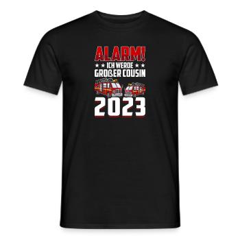 Alarme pour enfants Je vais être Big Cousin 2023 - T-shirt homme - noir - Devant - AI Model Male 178 light (178cm)