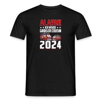 Alarme pour enfants Je vais être un grand cousin 2024 - T-shirt homme - noir - Devant - AI Model Male 178 light (178cm)