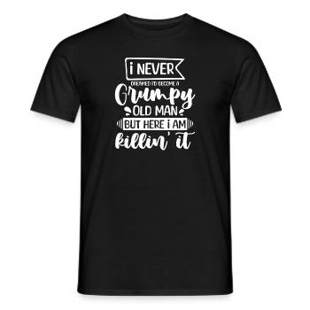 Funny Grumpy Old Man Killin 'it Grandpa Grandpa - Men's T-Shirt - black - Front - AI Model Male 178 light (178cm)