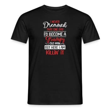 Funny Grumpy Old Man Killin 'it Grandpa Grandpa - Men's T-Shirt - black - Front - AI Model Male 178 light (178cm)