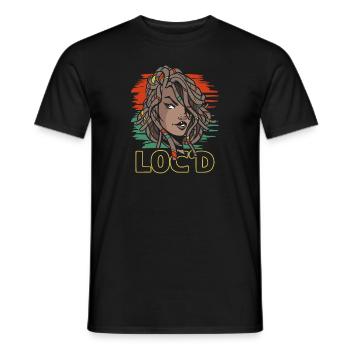 C’est The Locs For Me - Afro Hair Black American - T-shirt homme - noir - Devant - AI Model Male 178 light (178cm)
