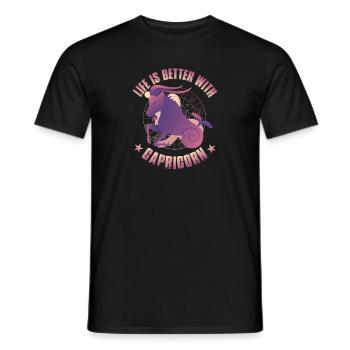 Steinbock Sternzeichen - Männer T-Shirt - Schwarz - Vorne - AI Model Male 178 light (178cm)