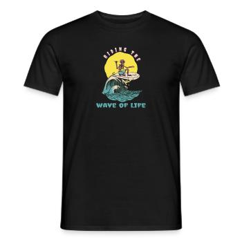 Surfer sur la vague de la vie Cool Retro Surfer - T-shirt homme - noir - Devant - AI Model Male 178 light (178cm)