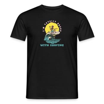 Je suis totalement en planche avec surfeur rétro drôle - T-shirt homme - noir - Devant - AI Model Male 178 light (178cm)