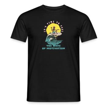 It's Time To Feel The Wave Of Motivation Surfer - Men's T-Shirt - black - Front - AI Model Male 178 light (178cm)