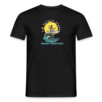 I'm Totally Stoked About Surfing! Funny Surfer - Männer T-Shirt - Schwarz - Vorne - AI Model Male 178 light (178cm)