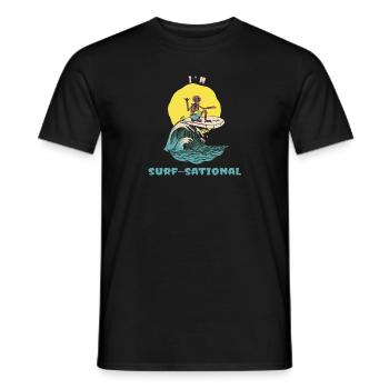I'm Surf-Sational Funny Retro Surfer - Männer T-Shirt - Schwarz - Vorne - AI Model Male 178 light (178cm)