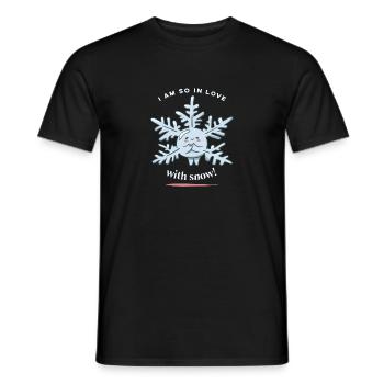 I'm So In Love With Snow! Funny Snow Winter - Männer T-Shirt - Schwarz - Vorne - AI Model Male 178 light (178cm)