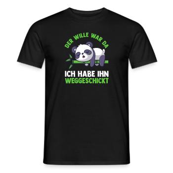 Der Wille War Da Ich Hab Ihn Weggeschickt Panda - Männer T-Shirt - Schwarz - Vorne - AI Model Male 178 light (178cm)