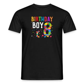 Blocs de construction enfant anniversaire 14 ans - T-shirt homme - noir - Devant - AI Model Male 178 light (178cm)