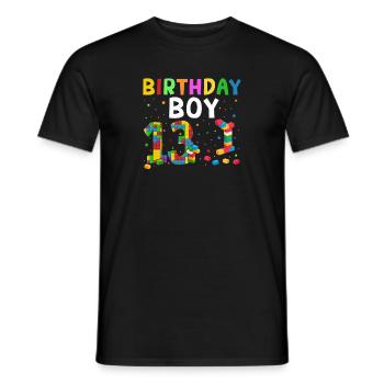 Birthday child building blocks 10 years old - Men's T-Shirt - black - Front - AI Model Male 178 light (178cm)