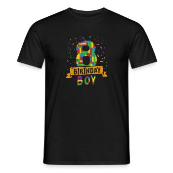 Birthday child building blocks 78 years old - Men's T-Shirt - black - Front - AI Model Male 178 light (178cm)