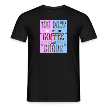 100th Days Of Coffee And Chaos School Teacher Day - Men's T-Shirt - black - Front - AI Model Male 178 light (178cm)