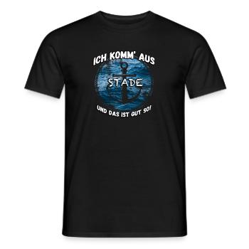 Stade - Männer T-Shirt - Schwarz - Vorne - AI Model Male 178 light (178cm)