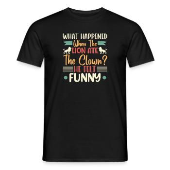 What happen when the lion ate the clown - Men's T-Shirt - black - Front - AI Model Male 178 light (178cm)