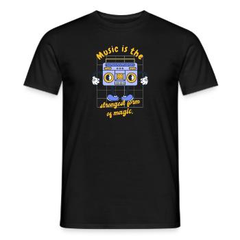 Music Is The Strongest Form Of Magic Retro Music - Men's T-Shirt - black - Front - AI Model Male 178 light (178cm)
