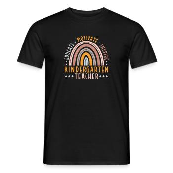 Training a kindergarten teacher Motivating Inspiring - Men's T-Shirt - black - Front - AI Model Male 178 light (178cm)