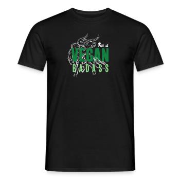 Vegan Badass - Tierliebe, Tierschutz & Vegan - Männer T-Shirt - Schwarz - Vorne - AI Model Male 178 light (178cm)