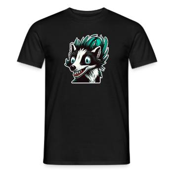 Crazy Stinktier - Skunk - Männer T-Shirt - Schwarz - Vorne - AI Model Male 178 light (178cm)