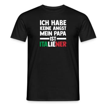 Ich habe keine Angst mein Papa ist Italiener - Männer T-Shirt - Schwarz - Vorne - AI Model Male 178 light (178cm)