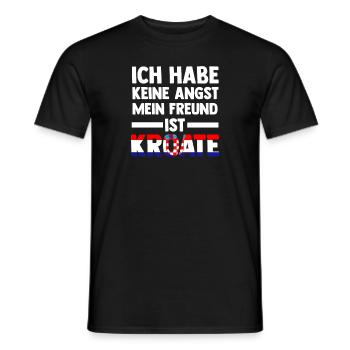 Ich habe keine Angst mein Freund ist Kroate - Männer T-Shirt - Schwarz - Vorne - AI Model Male 178 light (178cm)
