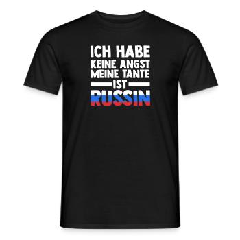 Ich habe keine Angst meine Tante ist Russin - Männer T-Shirt - Schwarz - Vorne - AI Model Male 178 light (178cm)