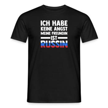 Ich habe keine Angst meine Freundin ist Russin - Männer T-Shirt - Schwarz - Vorne - AI Model Male 178 light (178cm)