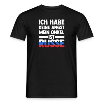 Ich habe keine Angst mein Onkel ist Russe - Männer T-Shirt - Schwarz - Vorne - AI Model Male 178 light (178cm)