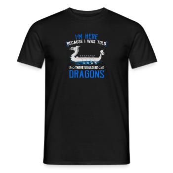 Wikinger nordisch Drachenboot - Männer T-Shirt - Schwarz - Vorne - AI Model Male 178 light (178cm)