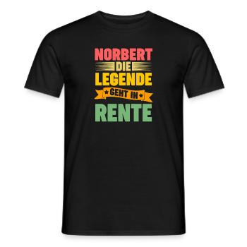 Norbert die Legende geht in Rente - Männer T-Shirt - Schwarz - Vorne - AI Model Male 178 light (178cm)