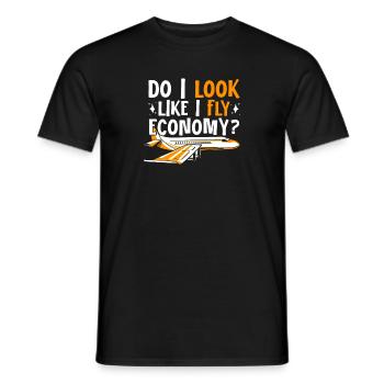 Sehe Ich So Aus, Als Würde Ich Economy First - Männer T-Shirt - Schwarz - Vorne - AI Model Male 178 light (178cm)