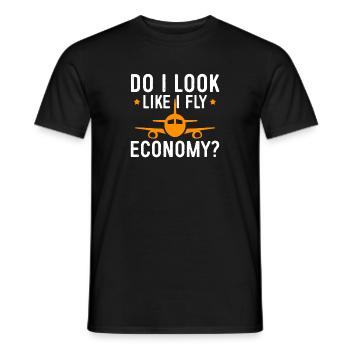 J’ai l’air de passer d’abord à l’économie - T-shirt homme - noir - Devant - AI Model Male 178 light (178cm)