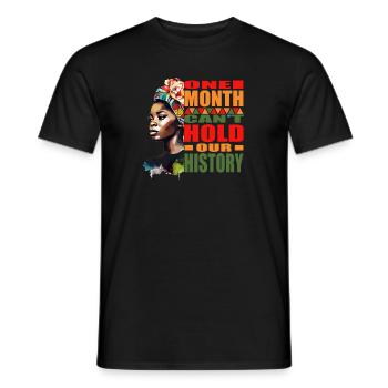 Juneteenth and Black History Commemorative - Men's T-Shirt - black - Front - AI Model Male 178 light (178cm)