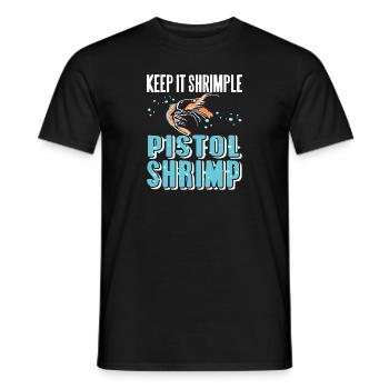 Keep It SHRIMPLE Pistol Shrimp Retro T-Funny T-Shirt - T-shirt homme - noir - Devant - AI Model Male 178 light (178cm)