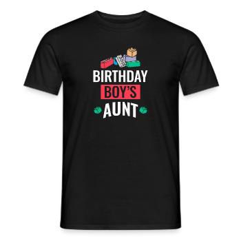 Blocs de construction de la tante du garçon d’anniversaire - T-shirt homme - noir - Devant - AI Model Male 178 light (178cm)