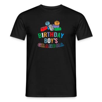 Birthday Kids Grandma Building Blocks - Men's T-Shirt - black - Front - AI Model Male 178 light (178cm)