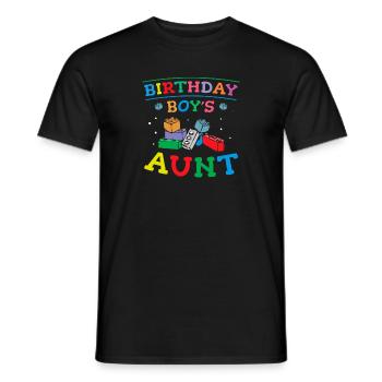 Blocs de construction de la tante du garçon d’anniversaire - T-shirt homme - noir - Devant - AI Model Male 178 light (178cm)