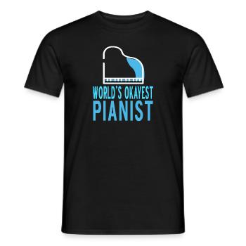 World’s Okayest Pianist Rétro Funny Pianist - T-shirt homme - noir - Devant - AI Model Male 178 light (178cm)