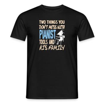Two Things You Don't Mess With Pianist Cool Retro - Männer T-Shirt - Schwarz - Vorne - AI Model Male 178 light (178cm)