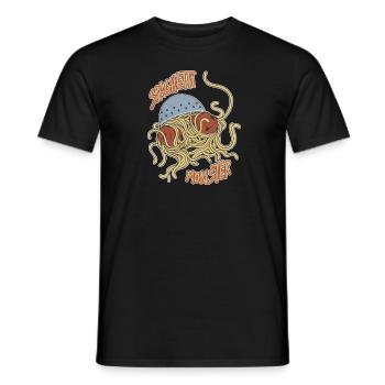 Spaghetti Monster - Lustig - Männer T-Shirt - Schwarz - Vorne - AI Model Male 178 light (178cm)