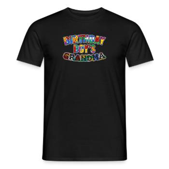 Birthday Kids Grandma Building Blocks - Men's T-Shirt - black - Front - AI Model Male 178 light (178cm)